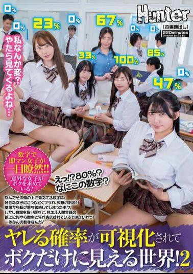 Mosaic HUNTC-319 What?! 80%? What Kind Of Number Is This? A World Where The Probability Of Getting Laid Is Visualized And Only I Can See It! 2 What's That Number Visible Above Your Head?!